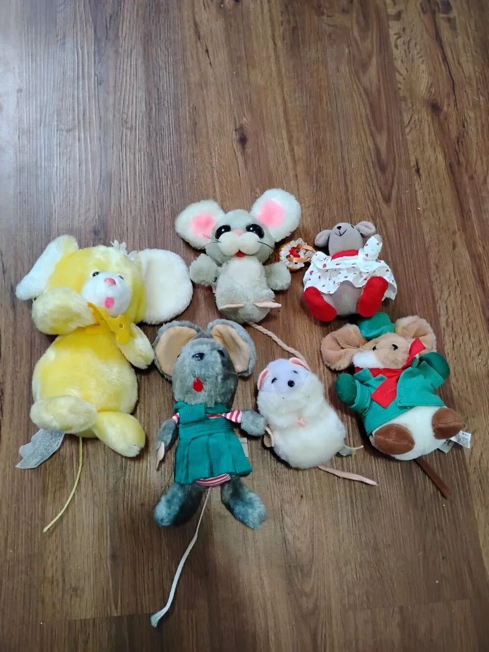 Vintage 80s Applause Russ Peepers Mouse Mice Plush Stuffed Animal Lot (6)